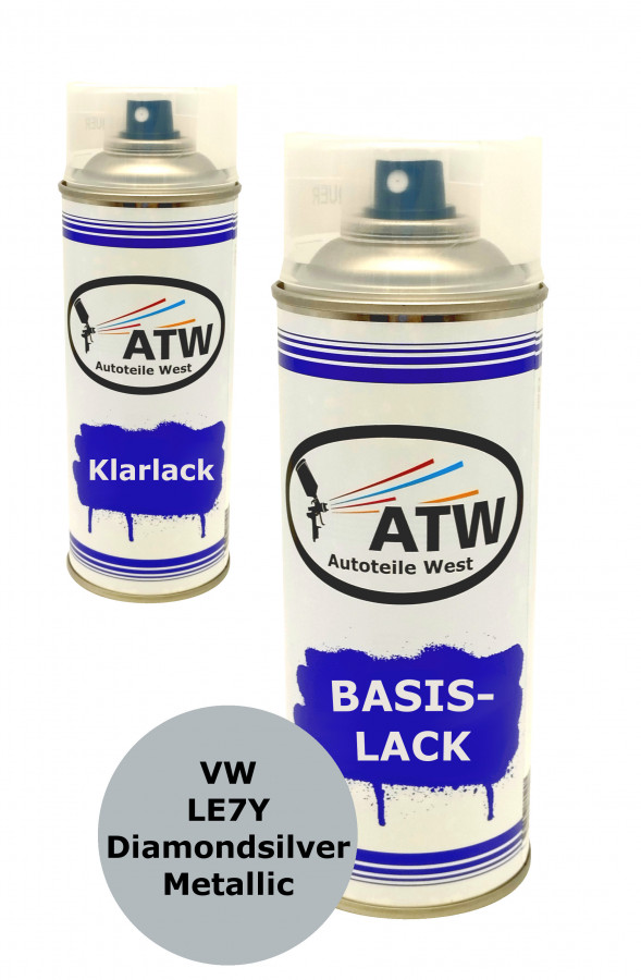 Autolack für VW LE7Y Diamondsilver Metallic+400ml Klarlack Set